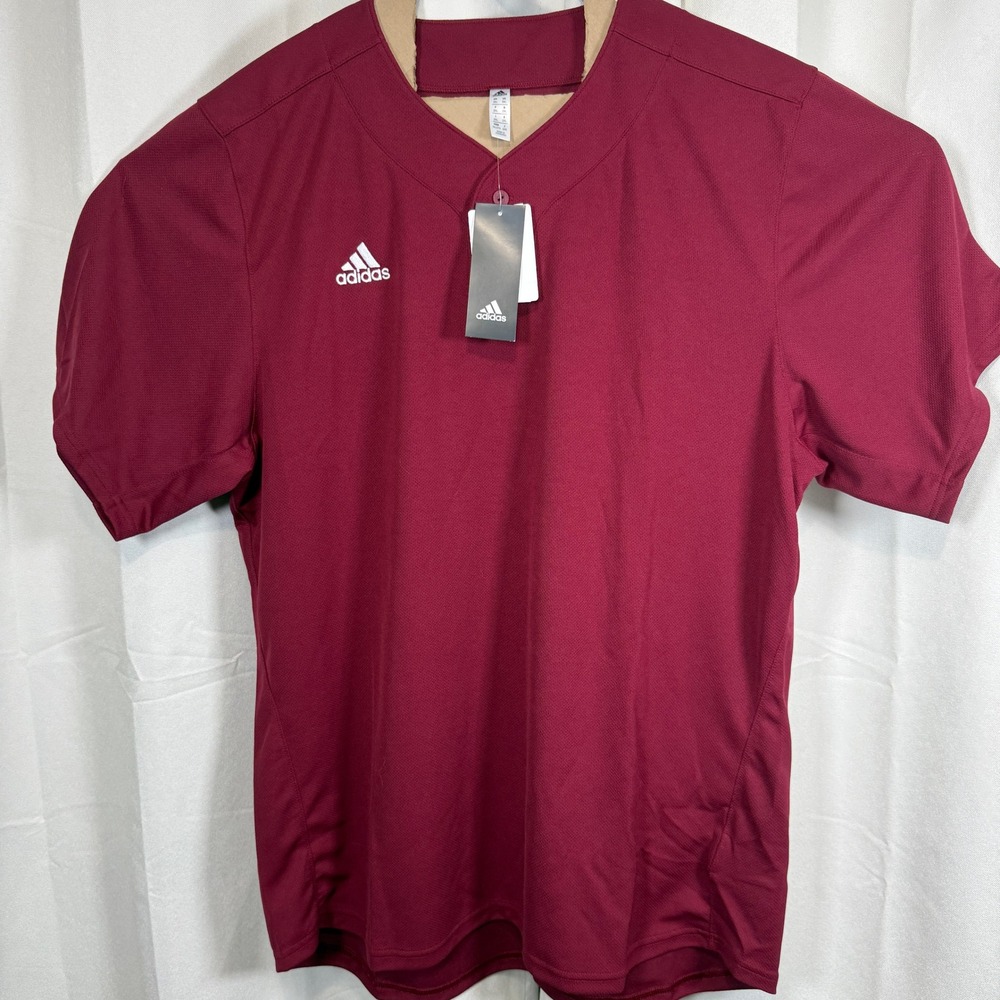 Adidas Maroon Mens Sz XXL Aeroready Short Sleeve Shirt